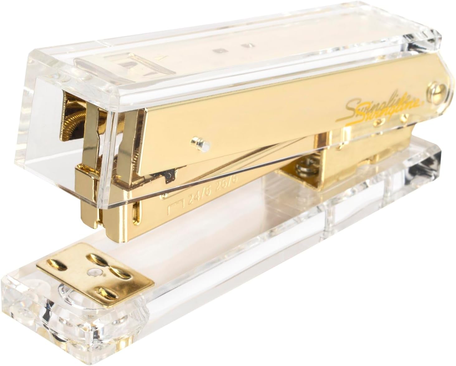 Stapler Half Strip - Compact Clear Acrylic Gold Stapler, 20