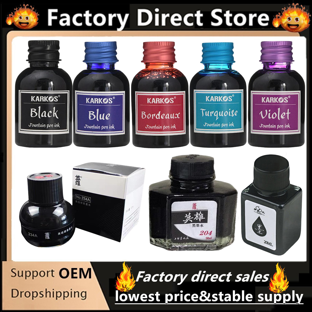 Fountain Pen Bottled Ink - 1 Bottle YingXiong Black Colorful Fountain
