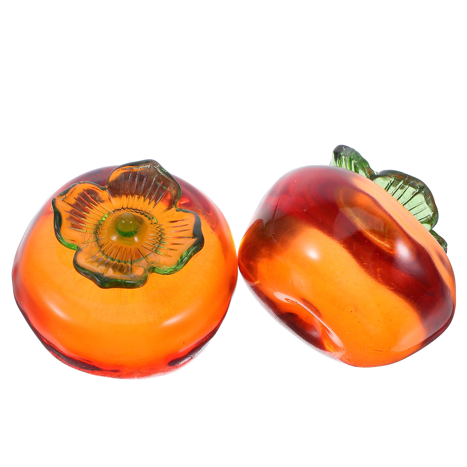 Paper Weight Crystal - 2Pcs Realistic Persimmon Paperweight Crystal Heavy