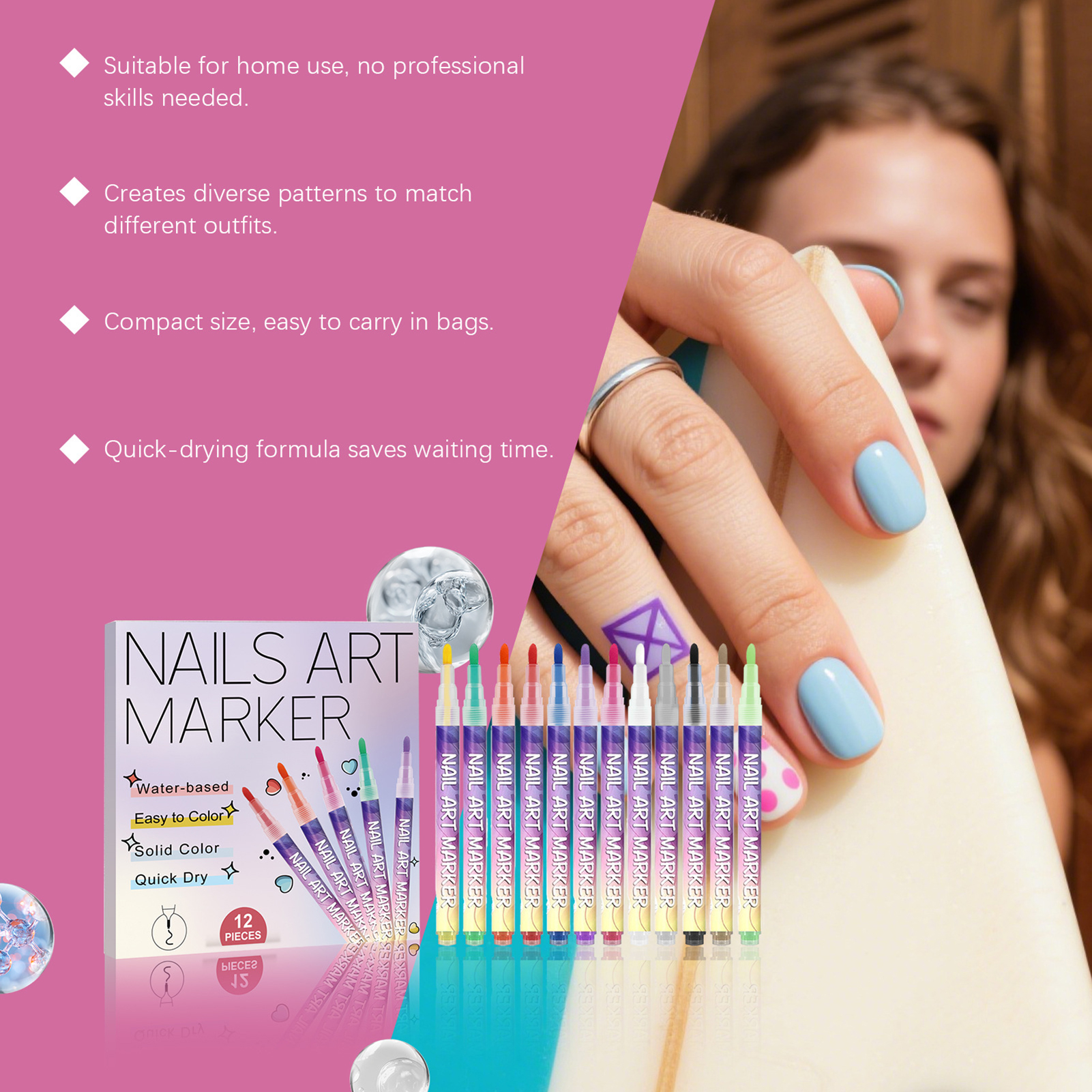 12Pcs Nail Art Pens With Fine  - Correction Pen Fine recensie en prijs