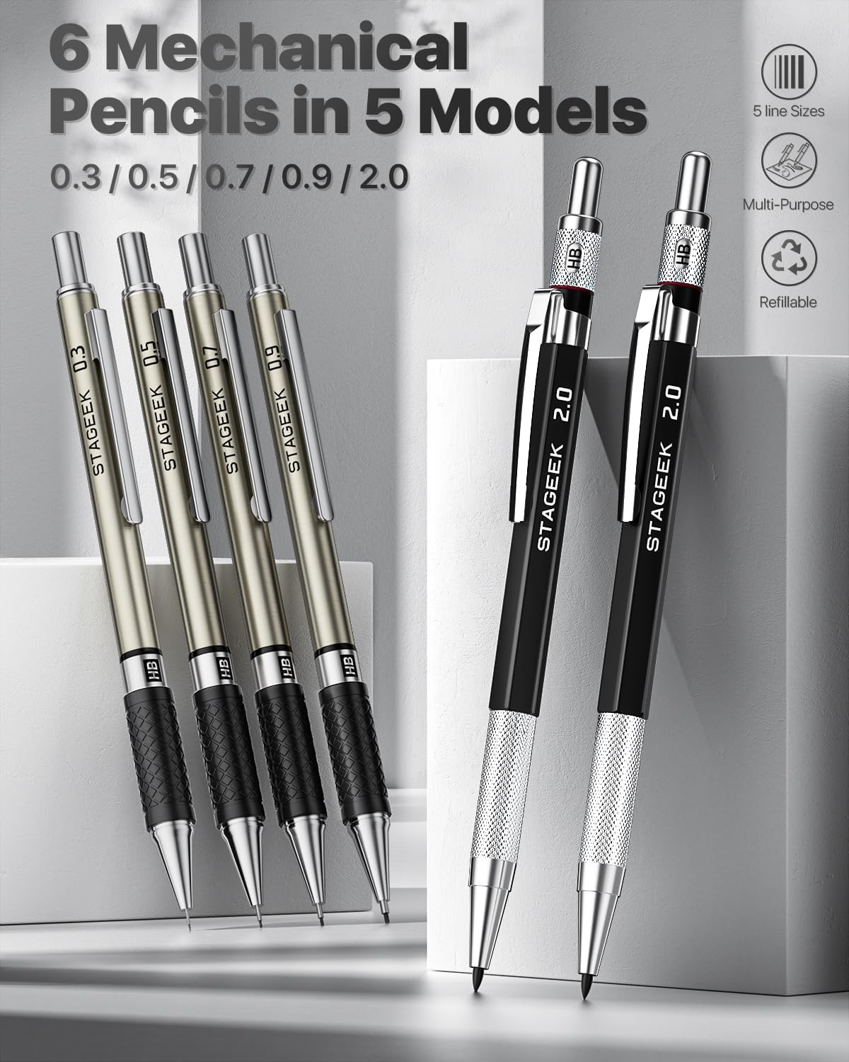 Mechanical Pencil Set with Cas - Mechanical Pencil 0.3 recensie en prijs