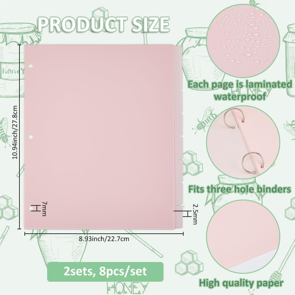 16 Sheets 3 Ring A4 Pink Binde - Tab Divider A4 recensie en prijs