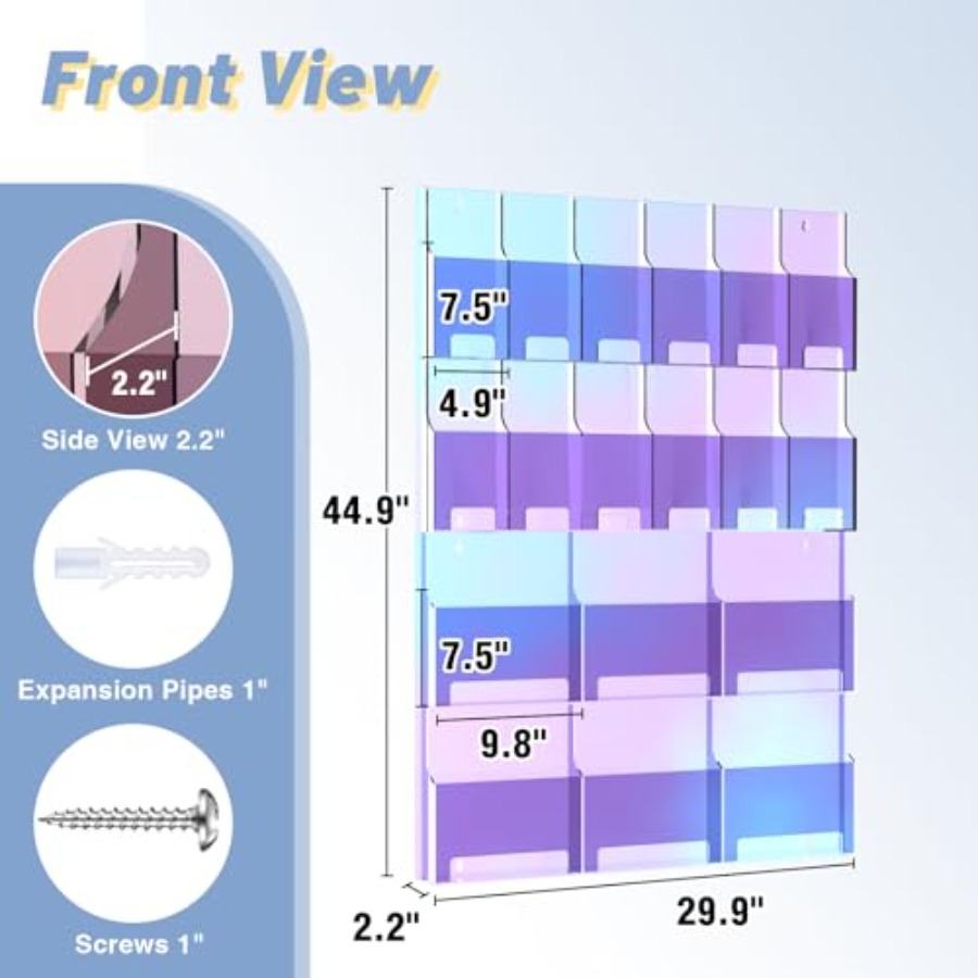 Iridescent Acrylic Wall Mounte - Magazine Holder Rack recensie en prijs