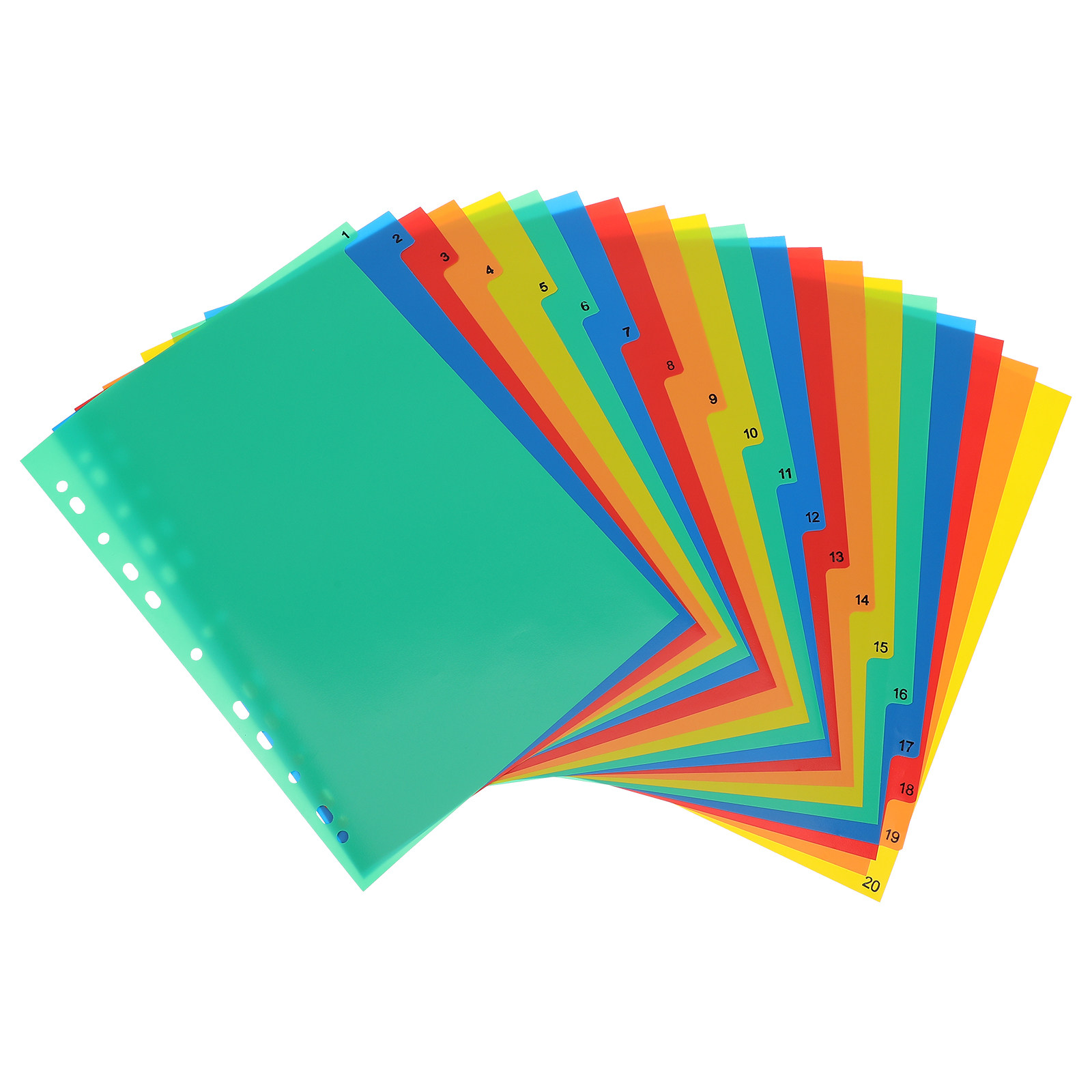 20 Pages A4 Multi Color Plasti - Tab Divider A4 recensie en prijs