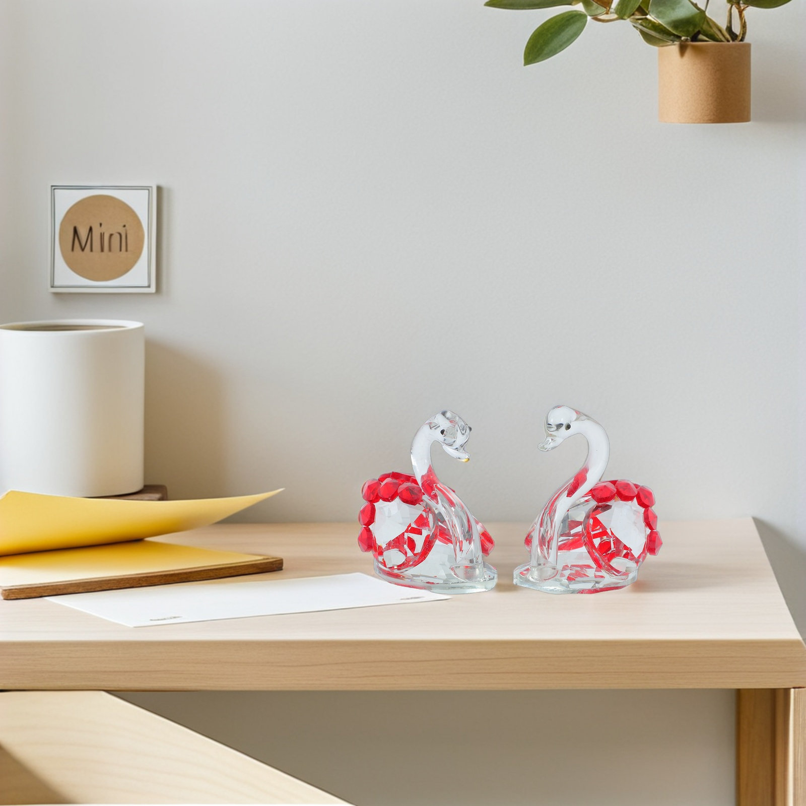 2Pcs Crystal Couple Swan Statu - Paper Weight Crystal recensie en prijs