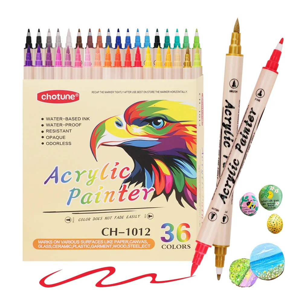 12-36 Colors Acrylic Paint Mar - Correction Pen Fine recensie en prijs