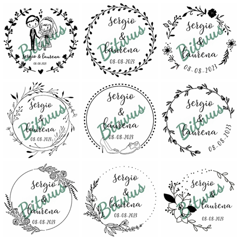 Custom Wedding Stamp inked sta - Rubber Date Stamp recensie en prijs