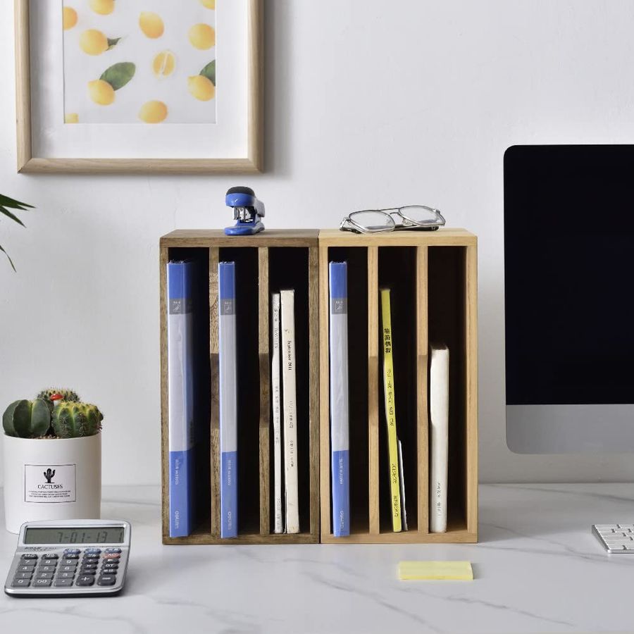Wooden Desktop Organizer Paper - Magazine Holder Rack recensie en prijs