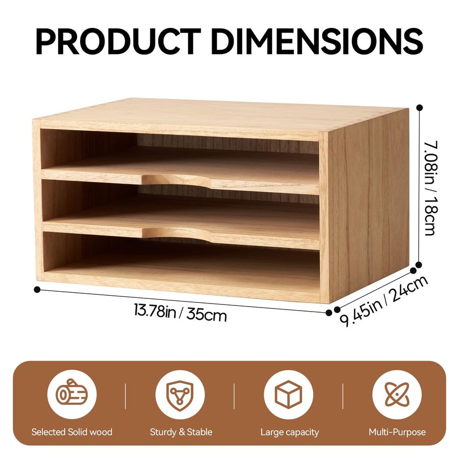Wooden Desktop Organizer Paper - Magazine Holder Rack recensie en prijs
