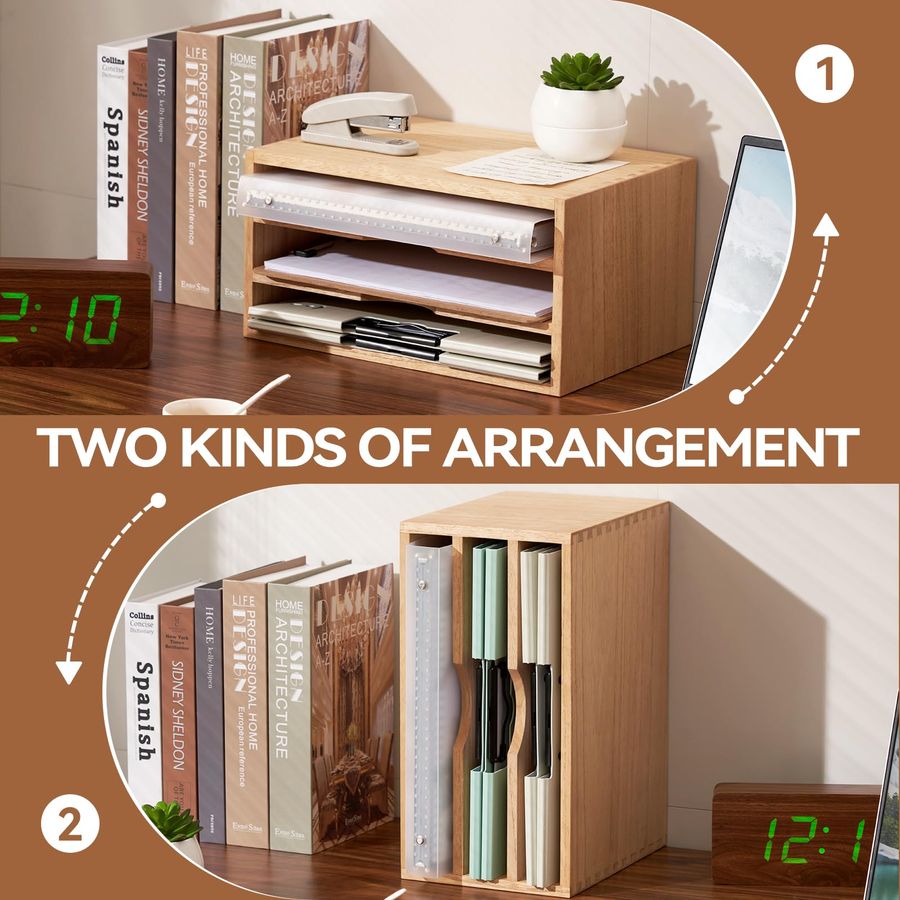Wooden Desktop Organizer Paper - Magazine Holder Rack recensie en prijs